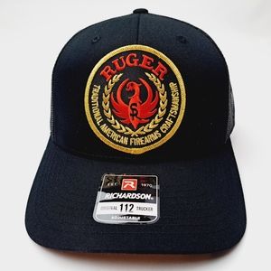 Ruger Embroidered Patch Richardson 112 Trucker Mesh Snapback Hat Cap Black